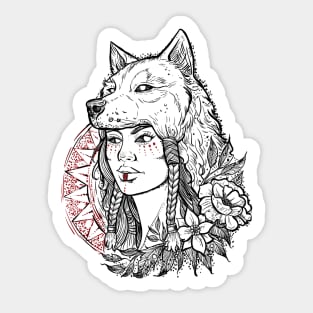 Wolf huntress Sticker